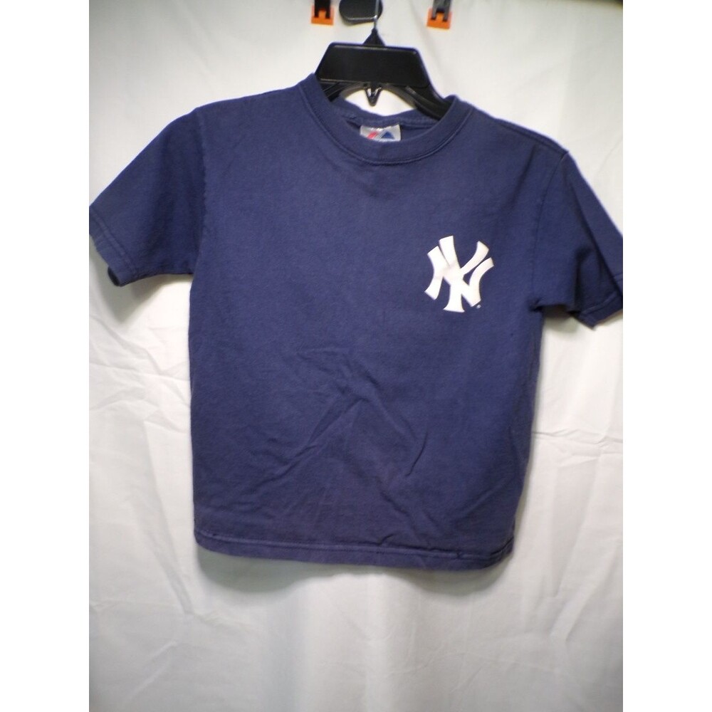 Majestic Boys Yankees Damon 18 T Shirt Navy MLB Baseball Size 7